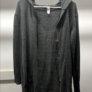 Grey Hooded Cardigan